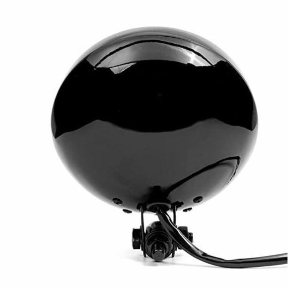 6" Black & Chrome Motorcycle Headlight with Grill High Low Headlamp Bottom Mount - Picture 3 of 5